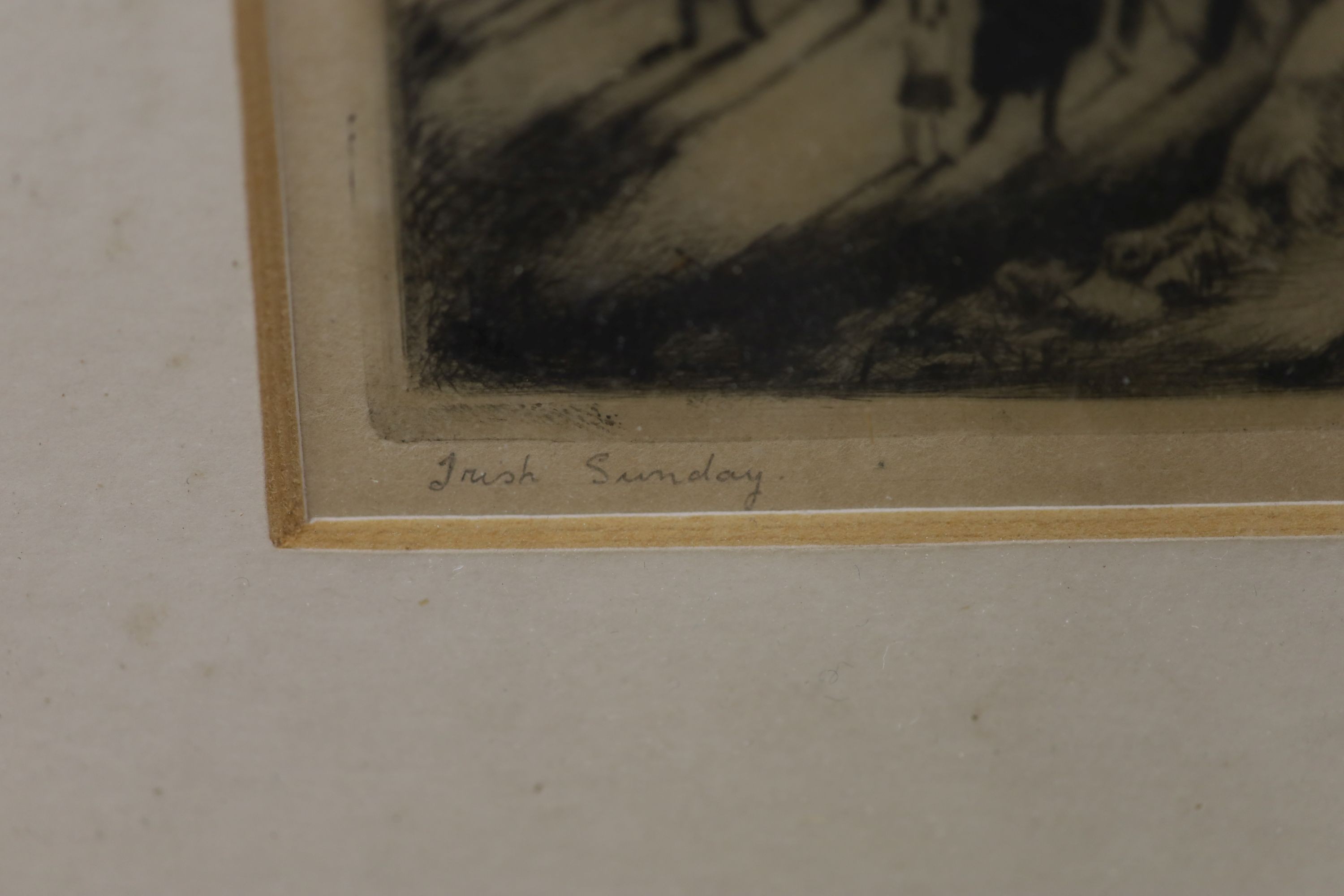Cecilia Compton-Smith (Exh. 1931-37), etching, Irish Sunday, signed and dated 1932, 12 x 16cm.
